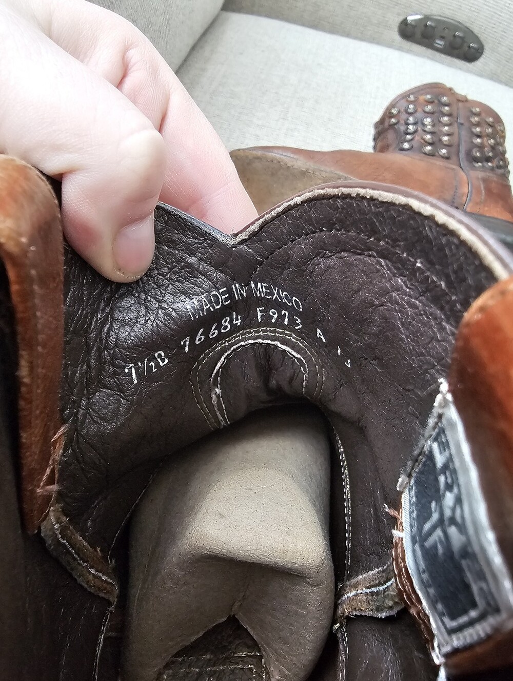 Frye Wyatt Disc Leather Boots Size 7.5 - Picture 10 of 11